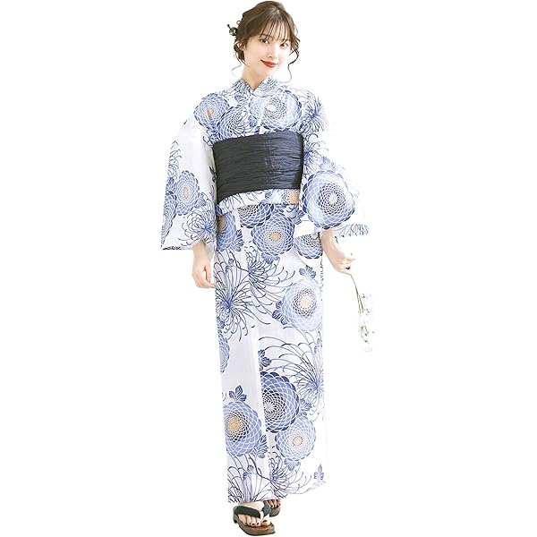 Dita 浴衣 6点セット レディース ワンピース セパレート 兵児帯 下駄 Dita 浴衣 ワンピース セパレート レディース セット 二部式